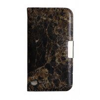 Флип калъф за iPhone 5 / 5S / SE (2016) - черен мрамор