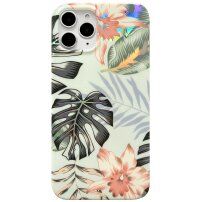 Защитен кейс от мека пластмаса за iPhone 12 Pro Max - червени цветя