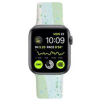 Силиконова каишка с мотив на водни цветове за Apple Watch Ultra 49mm / 46mm / 45mm / 44mm / 42mm - зелен