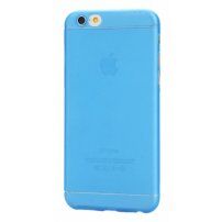 Ултра тънък пластмасов кейс за iPhone 6 / 6S - със защита на задната камера - син