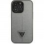 Guess Saffiano Triangle кейс за iPhone 13 Pro - сребърен