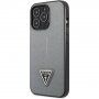 Guess Saffiano Triangle кейс за iPhone 13 Pro - сребърен
