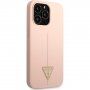 Guess Line Triangle силиконов кейс за iPhone 13 Pro Max - розов