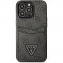 Guess 4G Saffiano Double Card кейс с джоб за карти за iPhone 13 Pro Max - сив