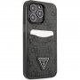 Guess 4G Saffiano Double Card кейс с джоб за карти за iPhone 13 Pro Max - сив