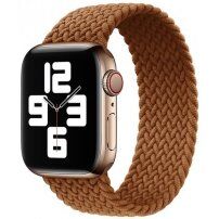 Сплетена найлонова каишка за Apple Watch 42mm / 41mm / 40mm / 38mm - M - кафяв