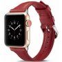 Стилна каишка от кожа за Apple Watch Ultra 49mm / 46mm / 45mm / 44mm / 42mm - червена
