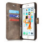 2в1 сваляем флип калъф от изкуствена кожа за Apple iPhone 6 / 6S - кафяв