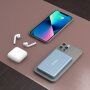 CubeNest S1B0 магнитна безжична пауър банка с порт USB-C - 5 000 mAh - синя
