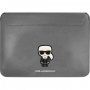 Karl Lagerfeld Saffiano Ikonik калъф за MacBook до 16" - сребърна