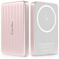 CubeNest S1B0 магнитна безжична пауър банка с порт USB-C - 5 000 mAh - розова