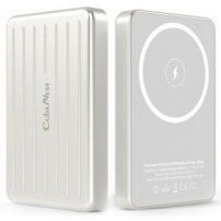 CubeNest S1B0 магнитна безжична пауър банка с порт USB-C - 5 000 mAh - сребърна