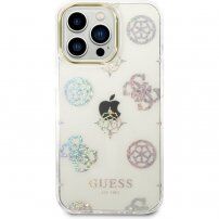 Guess Peony Glitter кейс за iPhone 14 Pro Max - бял