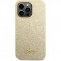 Guess Glitter Flakes Metal Logo блестящ кейс за iPhone 14 Pro Max - златен