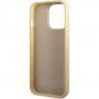 Guess Glitter Flakes Metal Logo блестящ кейс за iPhone 14 Pro Max - златен