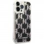 Karl Lagerfeld Monogram Liquid Glitter кейс за iPhone 14 Pro Max - черен
