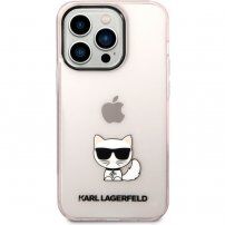 Karl Lagerfeld Choupette Logo кейс за iPhone 14 Pro Max - розов