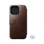 Nomad Leather Folio флип калъф с MagSafe за iPhone 14 Pro Max - кафяв