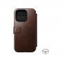 Nomad Leather Folio флип калъф с MagSafe за iPhone 14 Pro - кафяв