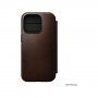 Nomad Leather Folio флип калъф с MagSafe за iPhone 14 Pro - кафяв