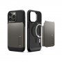 Spigen Slim Armor устойчив кейс със стойка и MagSafe за iPhone 14 Pro Max - сив
