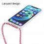 Прозрачен кейс с връзка за iPhone 14 - син