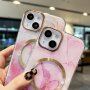 Мраморен кейс с MagSafe за iPhone 13 - тъмнозелено