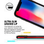 GOOSPERY прозрачен кейс с пъстра рамка за Apple iPhone XS / iPhone X - черно / червен
