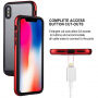 GOOSPERY прозрачен кейс с пъстра рамка за Apple iPhone XS / iPhone X - черно / червен