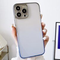 Прозрачен кейс с двуцветна рамка за iPhone 11 Pro Max - сиво-син
