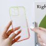 Прозрачен кейс с двуцветна рамка за iPhone 12 Pro Max - синьо-розов