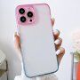 Прозрачен кейс с двуцветна рамка за iPhone 12 Pro Max - розово-син