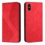 Кожен флип калъф с мотив за iPhone X / XS - червено