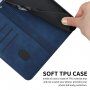 Кожен флип калъф с мотив за iPhone 7 Plus / 8 Plus - тъмно син