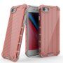 Устойчив лъскав кейс с вертикална мрежа за iPhone 7 Plus / 8 Plus - червен