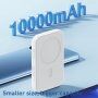 Usams MagSafe безжична пауър банка с порт USB-C - 10 000 mAh - бяла