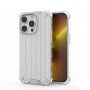 Устойчив лъскав кейс с вертикална мрежа за iPhone 14 Pro Max - прозрачен