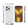 Устойчив лъскав кейс с вертикална мрежа за iPhone 14 Pro Max - прозрачен