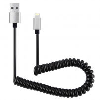 Разтегаем кабел за зареждане и синхронизиране за iPhone / iPad / iPod - 30-100cm - черен