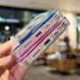 Прозрачен кейс с мотив на водни цветове и MagSafe за iPhone 14 Pro Max - лилав