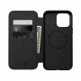 Nomad Leather Folio флип калъф с MagSafe за iPhone 14 - черно