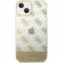 Guess Peony Glitter Script Logo кейс за iPhone 14 - златен
