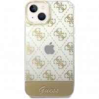 Guess Peony Glitter Script Logo кейс за iPhone 14 - златен
