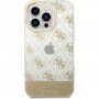 Guess Peony Glitter Script Logo кейс за iPhone 14 Pro - златен
