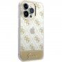 Guess Peony Glitter Script Logo кейс за iPhone 14 Pro - златен