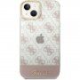 Guess Peony Glitter Script Logo кейс за iPhone 14 - розов
