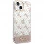 Guess Peony Glitter Script Logo кейс за iPhone 14 - розов