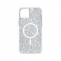 Case Mate Twinkle кейс с MagSafe и ефект на звезден прах за iPhone 14 Plus - сребърен