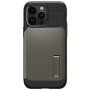 Spigen Slim Armor устойчив кейс със стойка и MagSafe за iPhone 14 Pro Max - сив