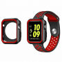 Защитен силиконов калъф за Apple Watch 42mm - черен - червено